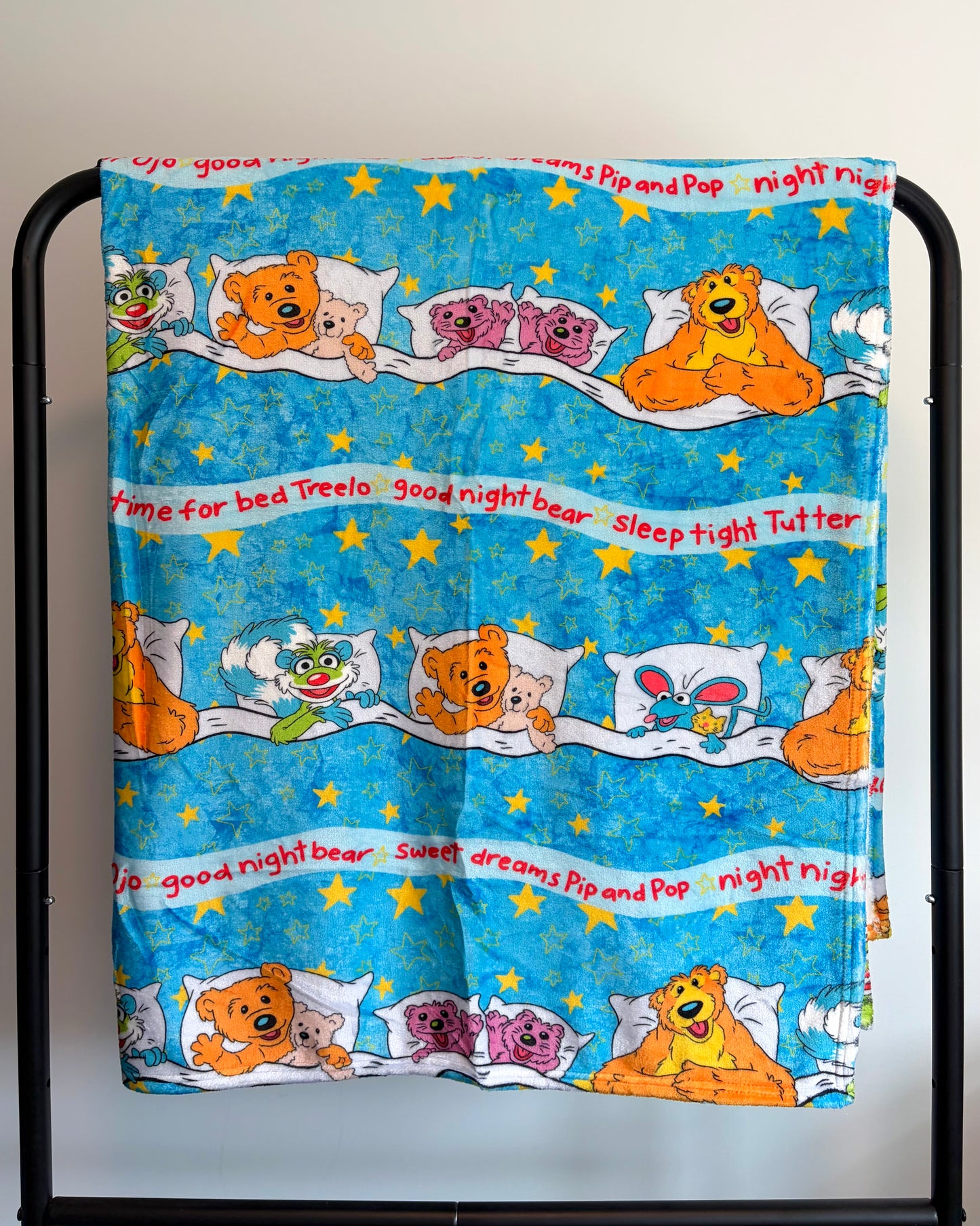 AUG PREORDER Goodnight Bear 50x60 Minky Blanket